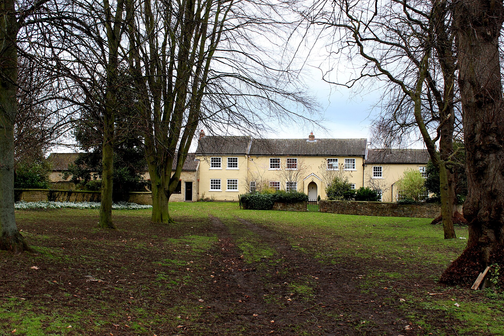 East end of the village green in Scruton, North Yorkshire, February 2017